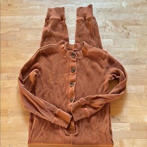EVERLANE Waffle Knit Pajama 1-piece